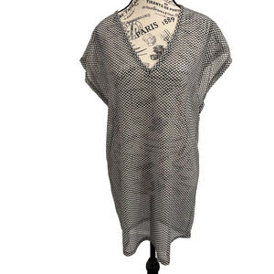 Jordan Taylor Women’s Cover Up Size Medium Semi-Sheer Black & White Textured